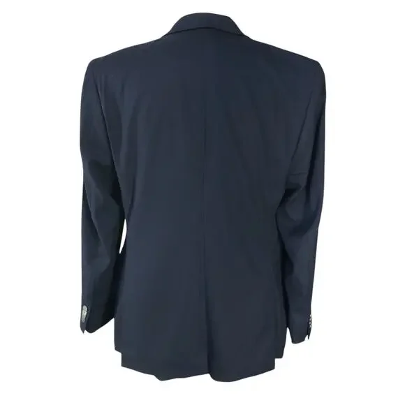Michael Kors Mens Size 42L Blazer Jacket Sport Coat Navy Blue Metal Buttons